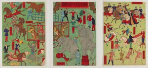 Il più grande circo del mondo, era Meiji, 1886 da Utagawa Masanobu